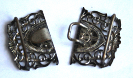 Verzilverd - dubbele riemgesp