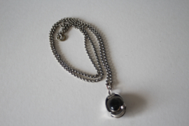 Zilveren foto locket met onyx - Mexicaans zilver