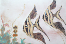 Cloisonne deksel doosje gedecoreerd met vissen