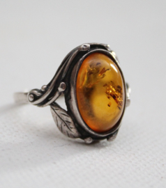 Zilveren ring met amber (#3)