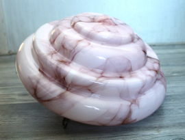 Art Deco, Roze opaline gemarmerde hanglamp