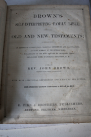 "The Holy Bible" - Antieke grote Engelstalige Bijbel met messing sloten, ca 1890