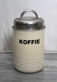 Vintage emaillen koffieblik, deksel met handvat
