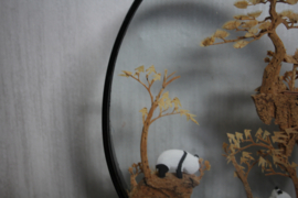 Vintage Chinese kurkkunst met panda's