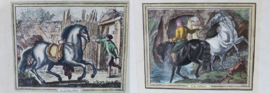 Ridinaer - 2 antieke Franse paardensport gravures