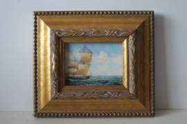 Miniatuur schilderijtje - Zeilboot (#2)