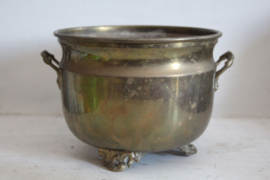 Geel koperen ketel/pot 19e eeuw
