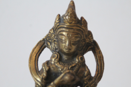 Verguld bronzen zittende Boeddha - Nepal - ca 1950