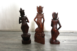 Nederlands Indië - 3 beeldjes hout