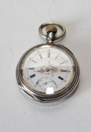 Antiek zakhorloge zilver - Remontoir, Frankrijk 19e eeuw