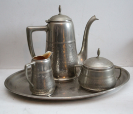 WMF - Art Deco tinnen thee/koffieset