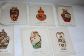 Collectie sigaretten kaartjes met keramiek afbeeldingen- zijde