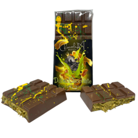 2 grote Dubai-repen groot (240 gram) met extra vulling; De allerbeste Dubai chocolade ooit in origineel design.