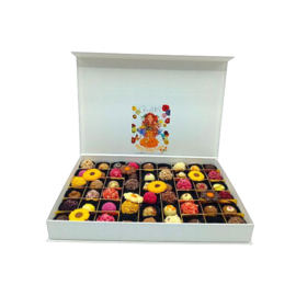 De Luxe handgemaakte bonbons chocolade box 'origineelste' bos bloemen-FLOWER POWER MIX | Vanaf:
