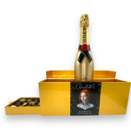 2025 edition & Design Chocolade cadeauboxen  met Golden Moët en speciale feestelijke chocolade assortiment