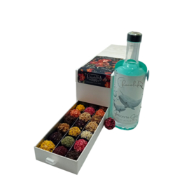 Ladebox met Chocolade Truffels en Fles Boy