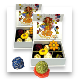 2 x Luxe handgemaakte bonbons chocolade-FLOWER POWER MIX(6)-mini-wit