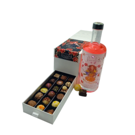Ladebox Pralines + fles Flower Power