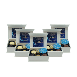 Mini 5x6 Luxe handgemaakte chocolade bonbons geboorte cadeau doos-It's a boy