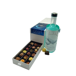 Luxe Kraamcadeau voor een jongen – Chocolade Pralines Lade-Box met Likeur