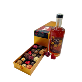 Chocolade & Liefde Luxe cadeaubox- Golden Love en Handgemaakte Bonbons