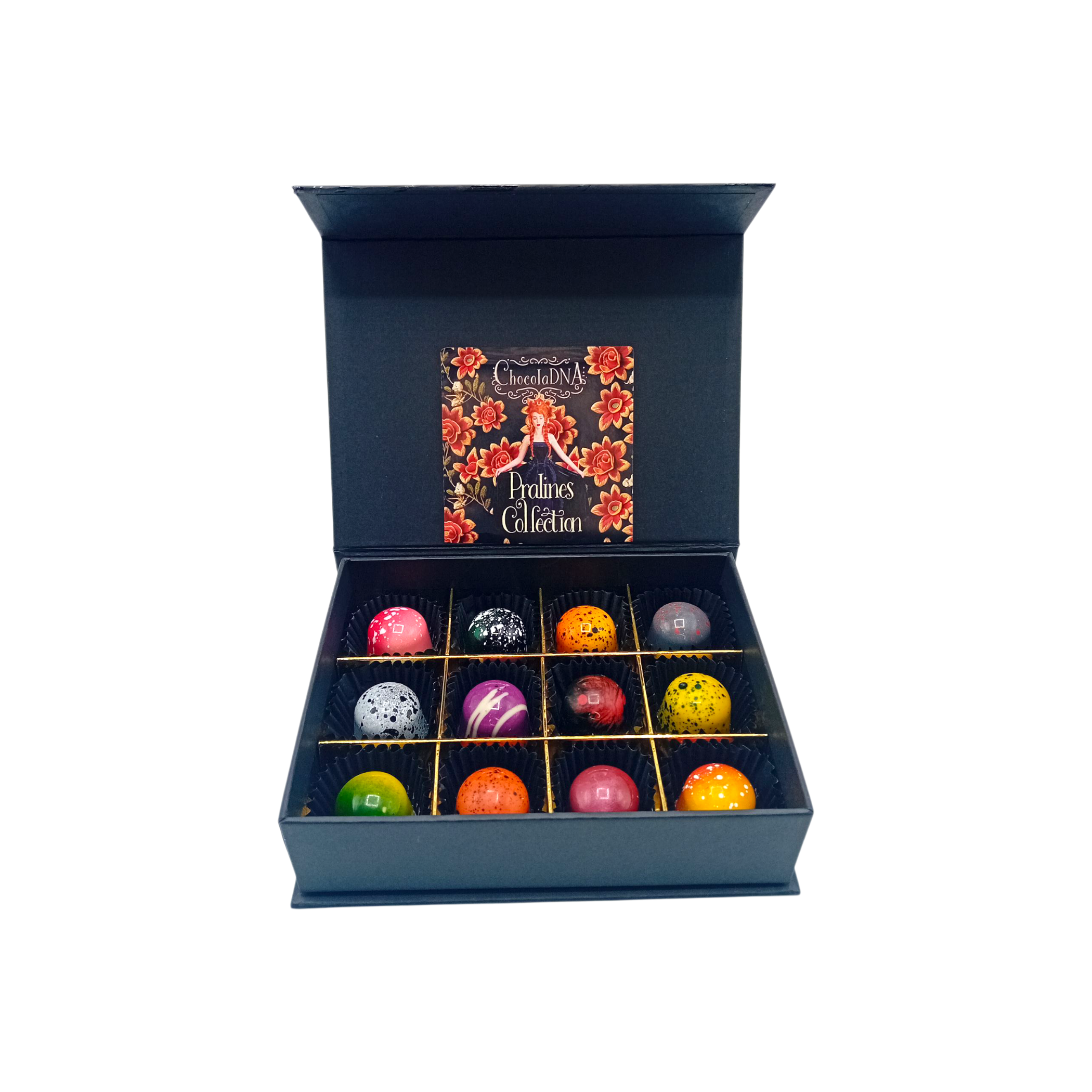 PRALINES(12)-klein-Luxe magneetbox