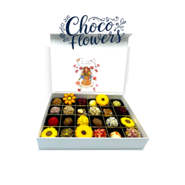 De Luxe handgemaakte bonbons chocolade box 'origineelste' bos bloemen-FLOWER POWER MIX | Vanaf: