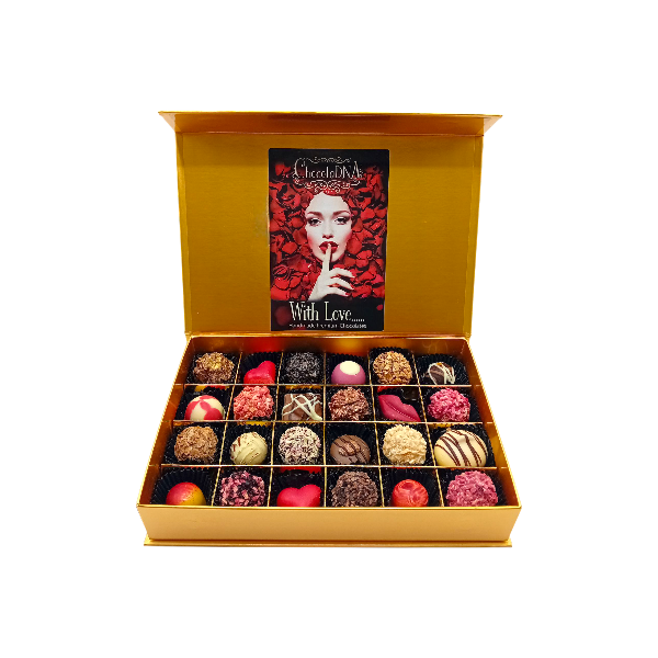 Liefdevolle luxe Chocoladebox – 24 Handgemaakte Bonbons-LOVE  MIX(24)-medium
