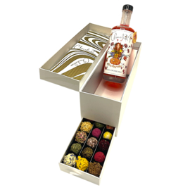 Cadeaubox met luxe Chocolade (zelf te vullen met je eigen drank)
