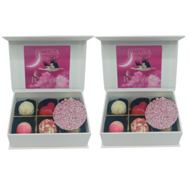Handgemaakte Chocolade bonbons voor geboorte baby - Mini 2x6