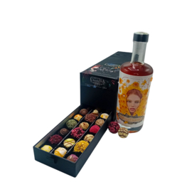Ladebox mix van Truffels/Bonbons + fles Caramel Sealsalt