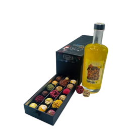 Ladebox mix van Bonbons en Truffels + fles Limoncello