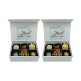 (Mini)2x6 Luxe geboorte cadeau doos-Baby Love