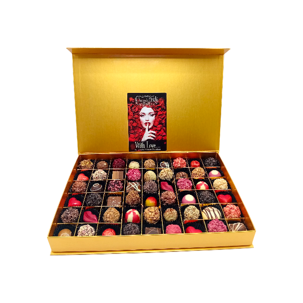 Liefdevolle luxe Chocoladebox – Handgemaakte Bonbons-LOVE  MIX- Heel groot