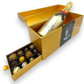 2025 edition & Design Chocolade cadeauboxen  met Golden Moët en speciale feestelijke chocolade assortiment