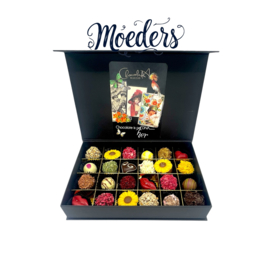 Handgemaakte prachtige bonbons Chocoladeboxen voor Moeder – met gratis bijzonder Poëzie album - Vanaf: