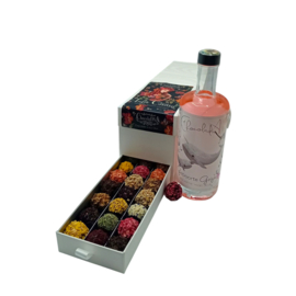 Ladebox met Chocolade Truffels en Fles Girl