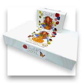 2 x Luxe handgemaakte bonbons chocolade-FLOWER POWER MIX(6)-mini-wit