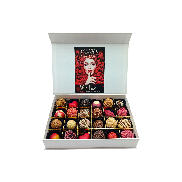 Liefdevolle luxe Chocoladebox – 24 Handgemaakte Bonbons-LOVE  MIX(24)-medium