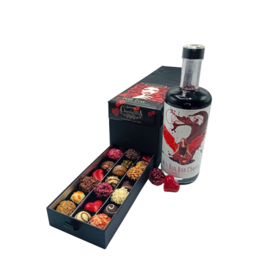 Chocolade & Liefde Luxe cadeaubox  | Love Kersenlikeur en Handgemaakte Bonbons