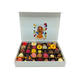 FLOWER POWER MIX(35)-groot-wit-Luxe magneetbox