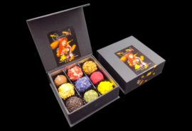 Setje van 2 luxe cadeaudoosjes (2 x 9 truffels)