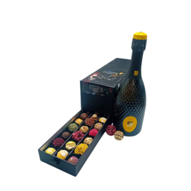 Ladebox Mix van Bonbons en Truffels + fles Bepin