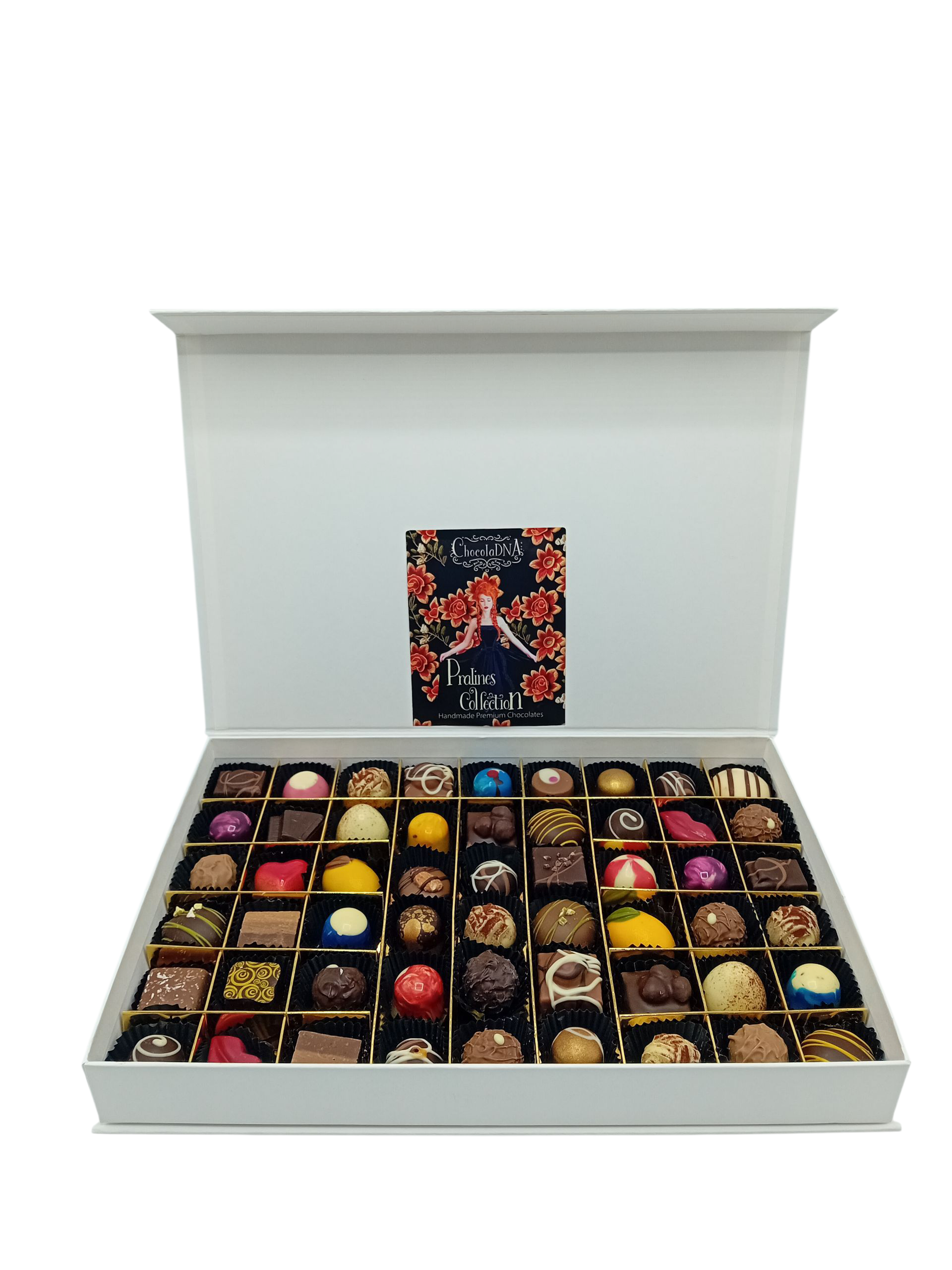 PRALINES(54)—extra groot-zwart-Luxe magneetbox-