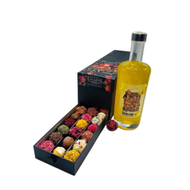 Ladebox met truffels + fles Limoncello