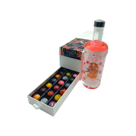 Ladebox Pralines + fles Flower Power
