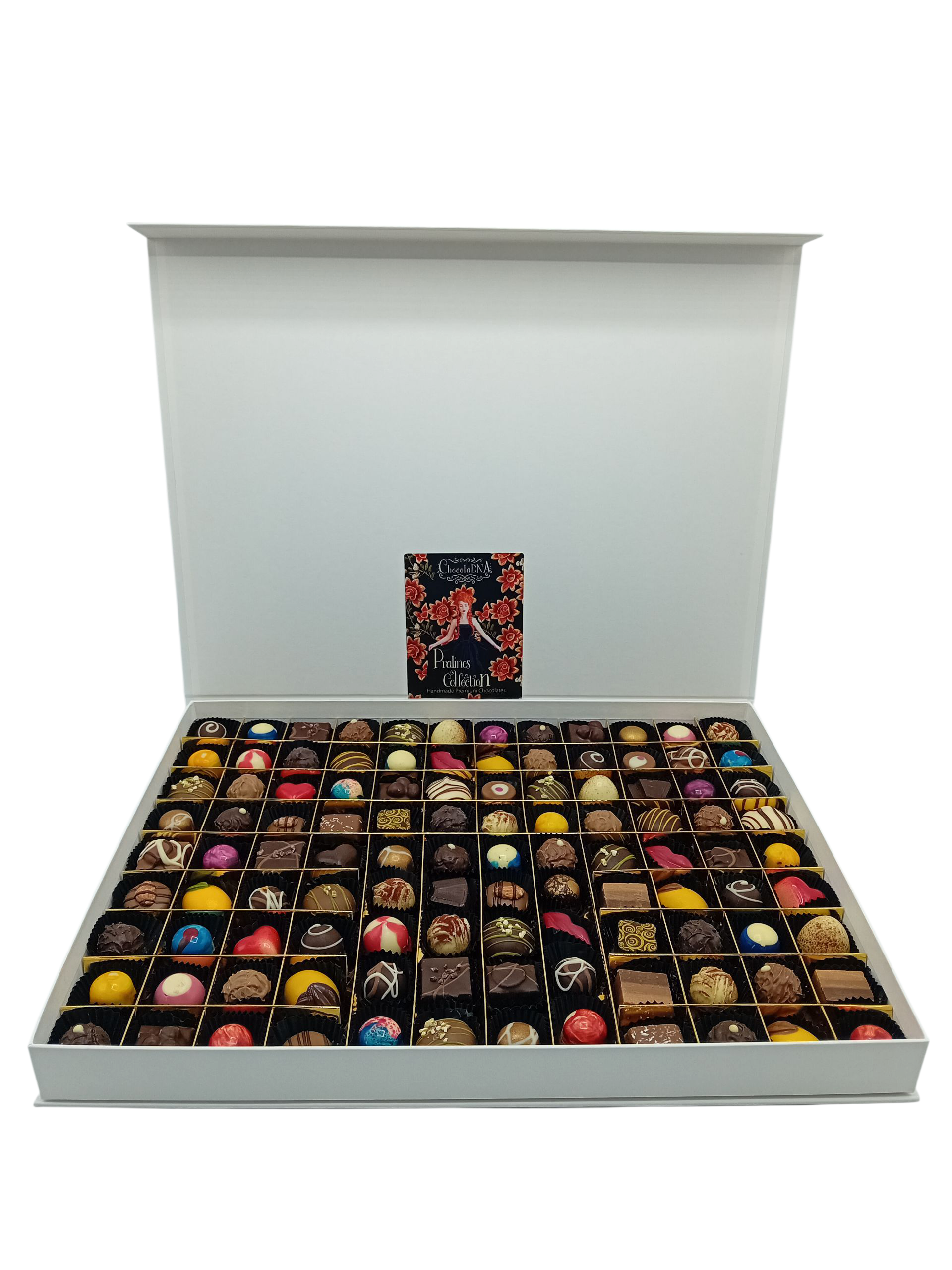 PRALINES(108)-mega groot-zwart-Luxe magneetbox-