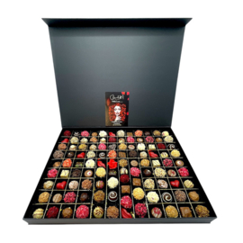 Liefdevolle luxe Chocoladeboxen – 6 maten Handgemaakte Bonbons-LOVE  MIX| Vanaf: