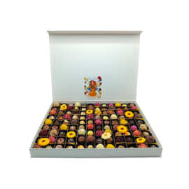 FLOWER POWER MIX(108)-mega groot-wit-Luxe magneetbox