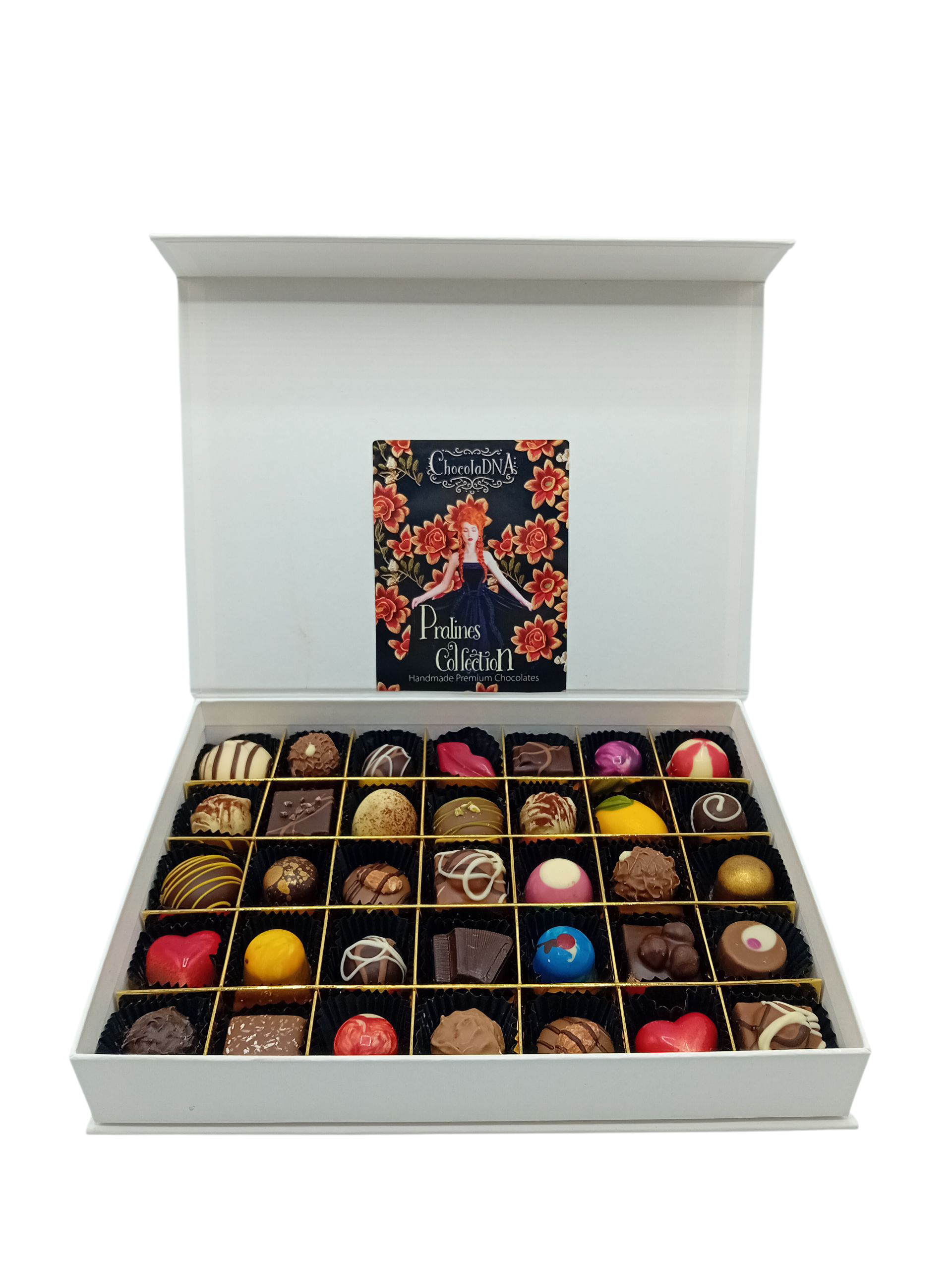 PRALINES(35)-groot--Luxe magneetbox-